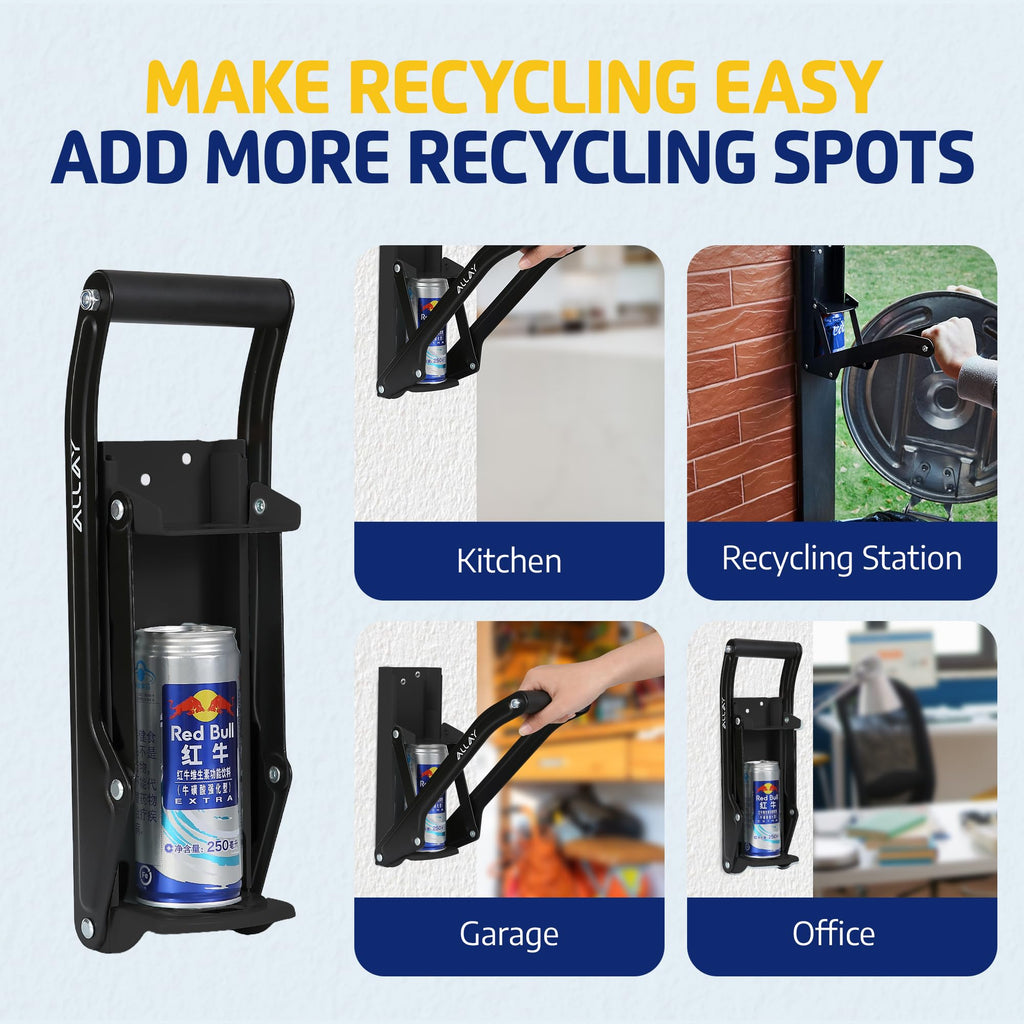 16oz Wall Mounted Can Crusher with Built-In Bottle Opener Y42858