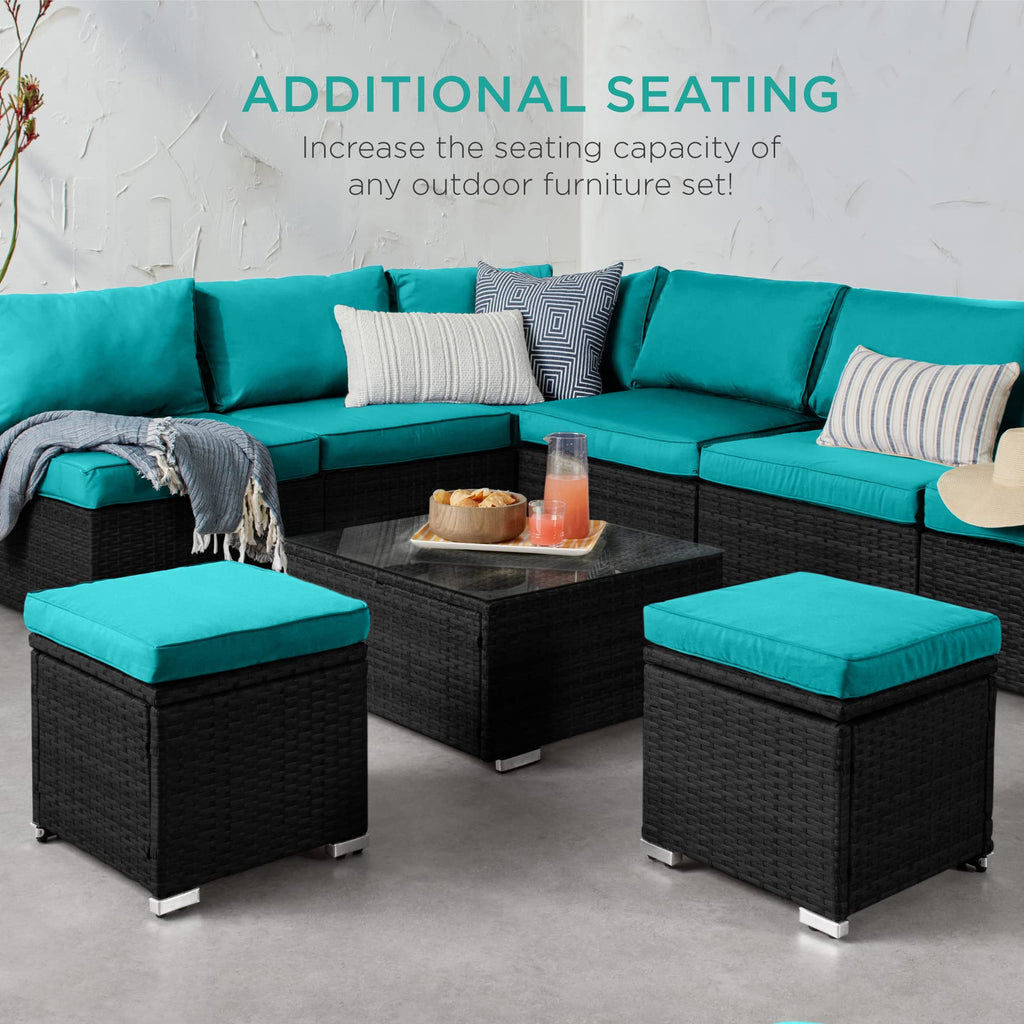 Set of 2 Wicker Ottomans with Storage R667805