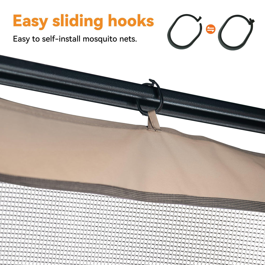 Outdoor Gazebo Mosquito Netting Replacement 4-Panel Sidewalls 11' x 13' R307