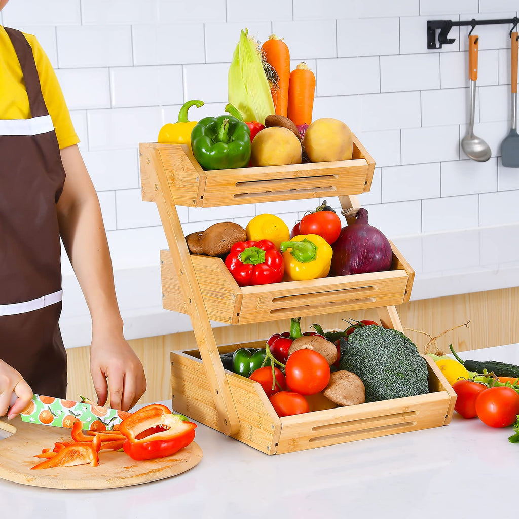 3-Tier Bamboo Fruit Basket P1107