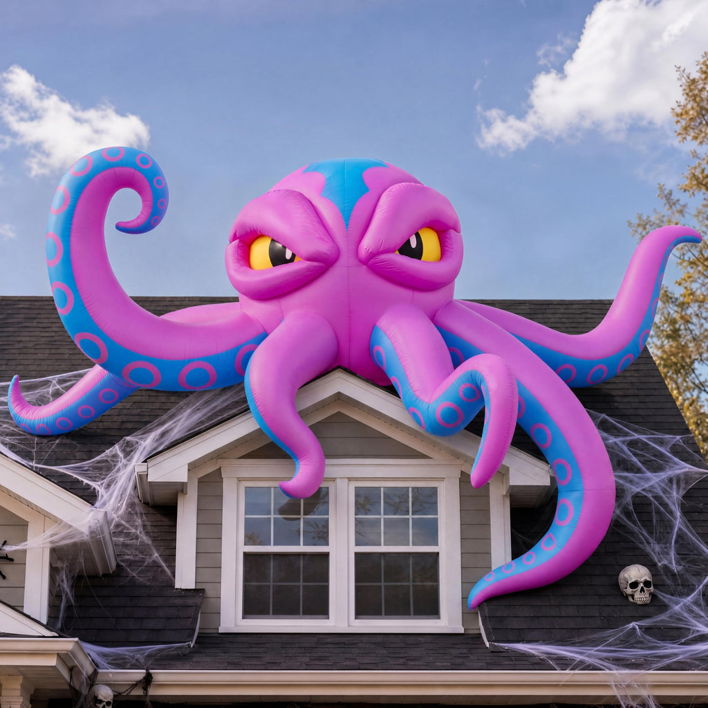 10FT Inflatable Octopus Decoration with Built-in LED Lights L7543