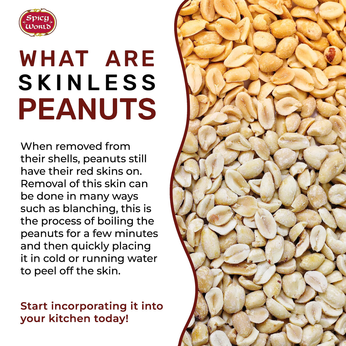 Blanched Raw Unsalted Skinless Peanuts 4 Pound M542