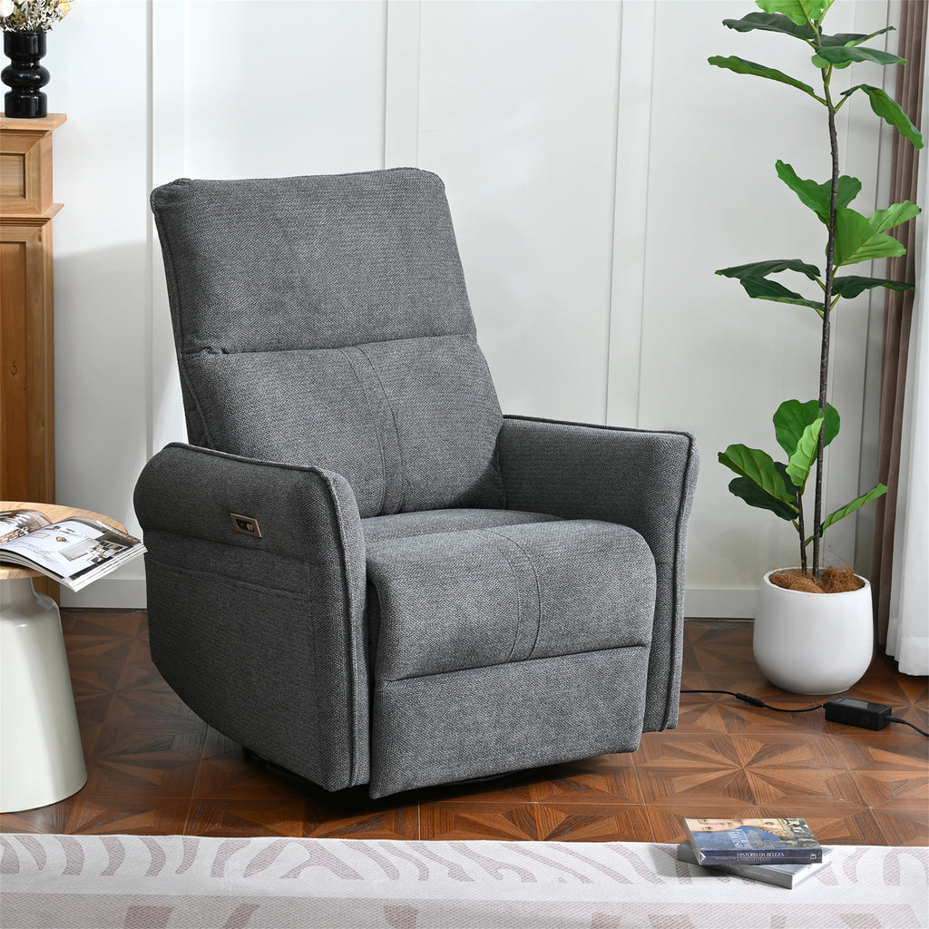 Power Swivel Rocker Recliner Chair Dark Gray N19087