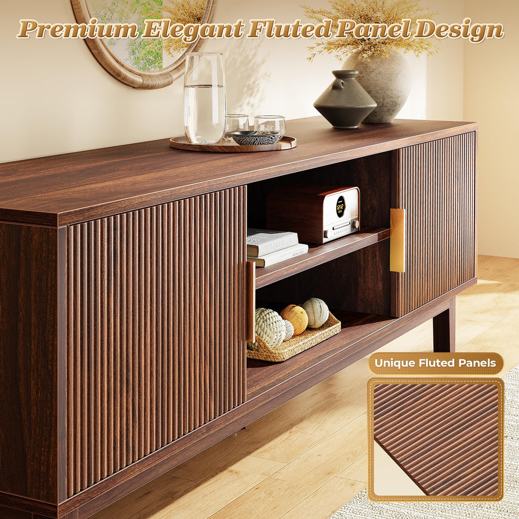 54 Inch Fluted TV Stand with Storage T644709