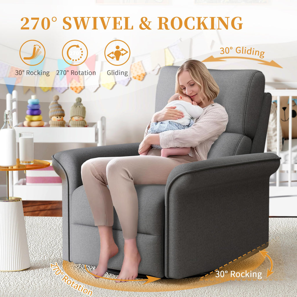 Power Swivel Rocker Recliner Chair Velvet D843421