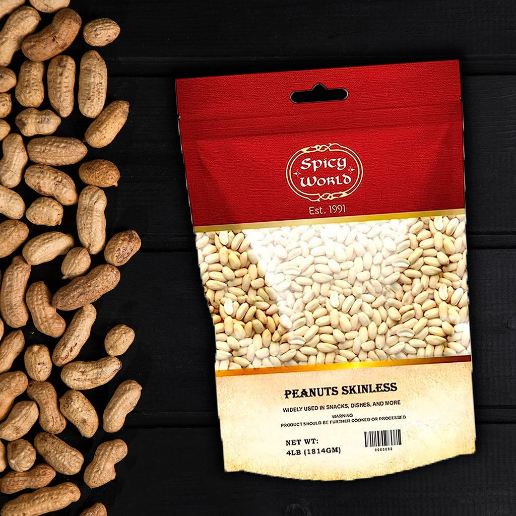 Blanched Raw Unsalted Skinless Peanuts 4 Pound M542