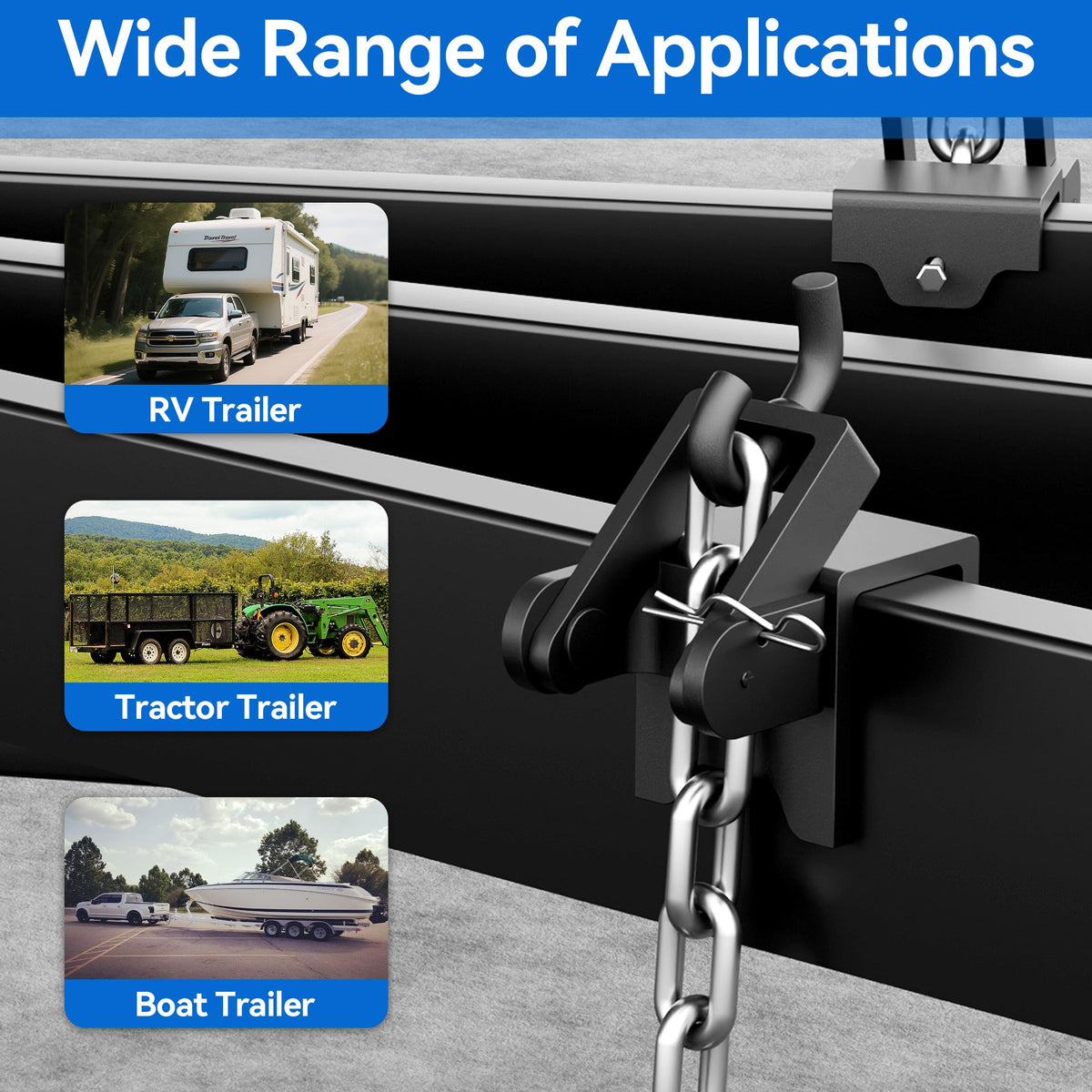 Black 2 Pack Heavy Duty Steel Weight Distribution Hitch Brackets H91355