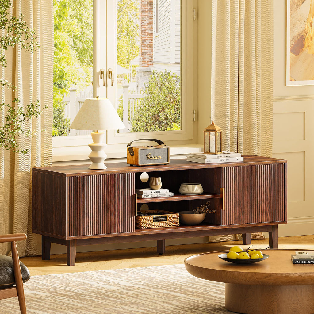 54 Inch Fluted TV Stand with Storage T644709