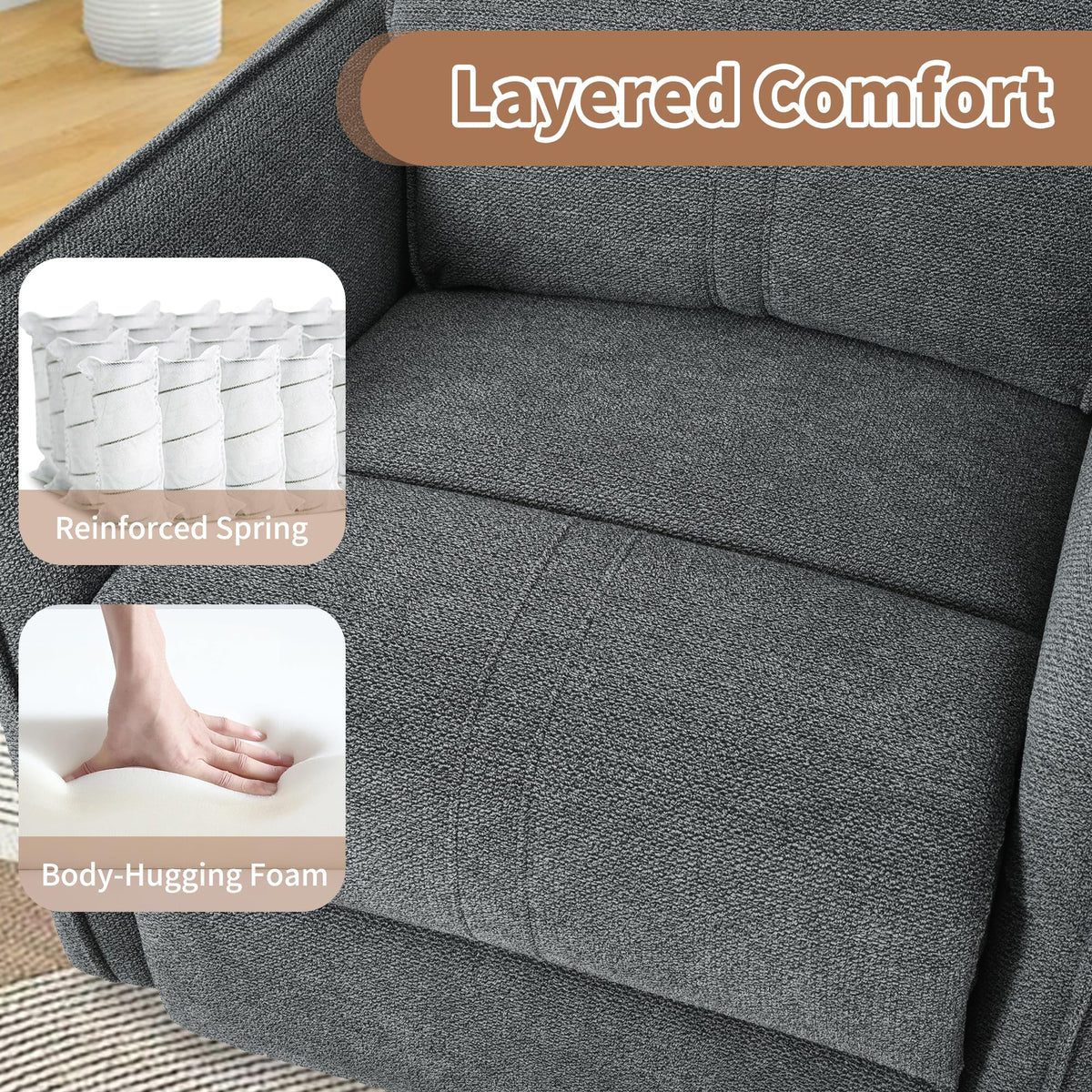 Power Swivel Rocker Recliner Chair Dark Gray N19087