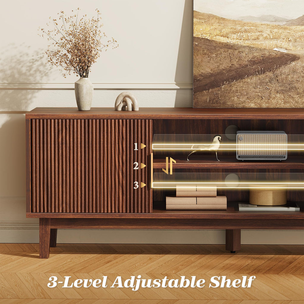 54 Inch Fluted TV Stand with Storage T644709