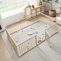 Foldable Wooden Baby Playpen with Gate I921502