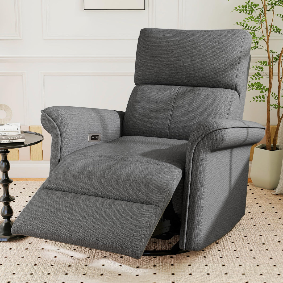 Power Swivel Rocker Recliner Chair Velvet D843421
