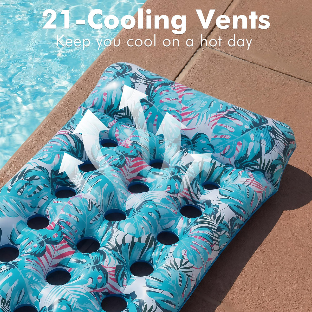2 Pack Inflatable Pool Float Mat & 75" x 51" Tanning Pool Lounger A865652