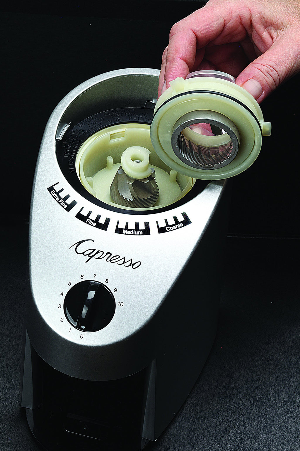 Conical Burr Grinder, Brushed Silver A58683